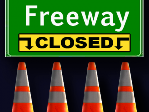 Freeway closed