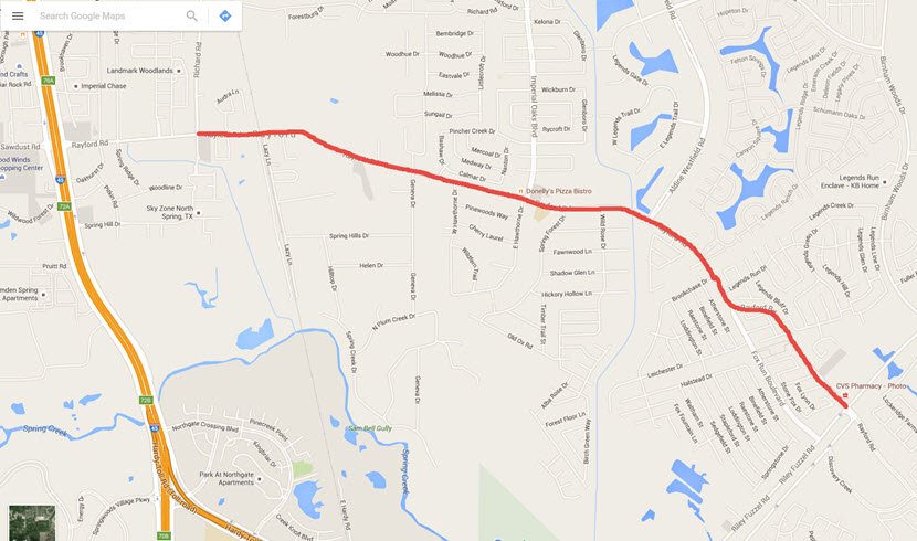 Rayford Road Project Map