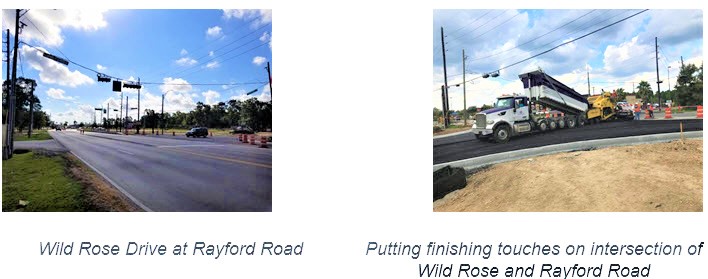 Wild Rose Rayford Road widening Construction